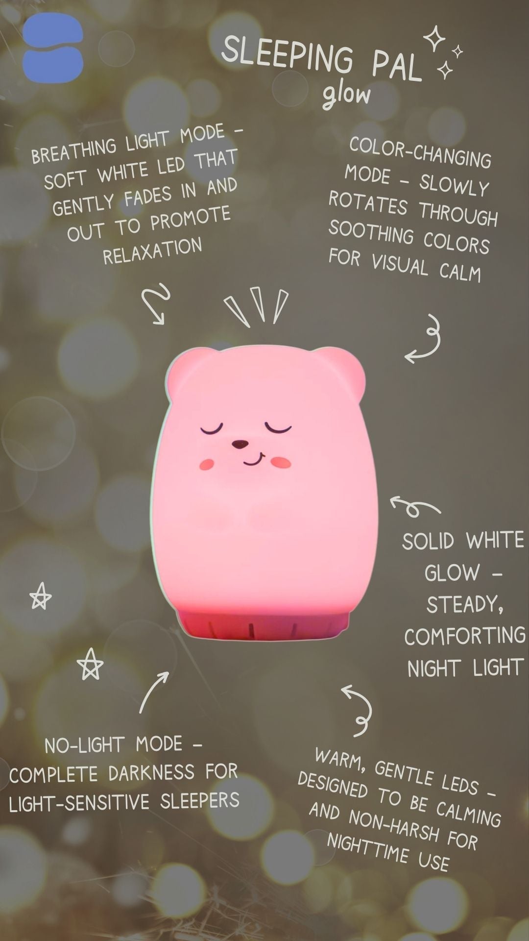 Sleeping Pal Night Light Sound Machine - 'Ted' a carefree little Bear