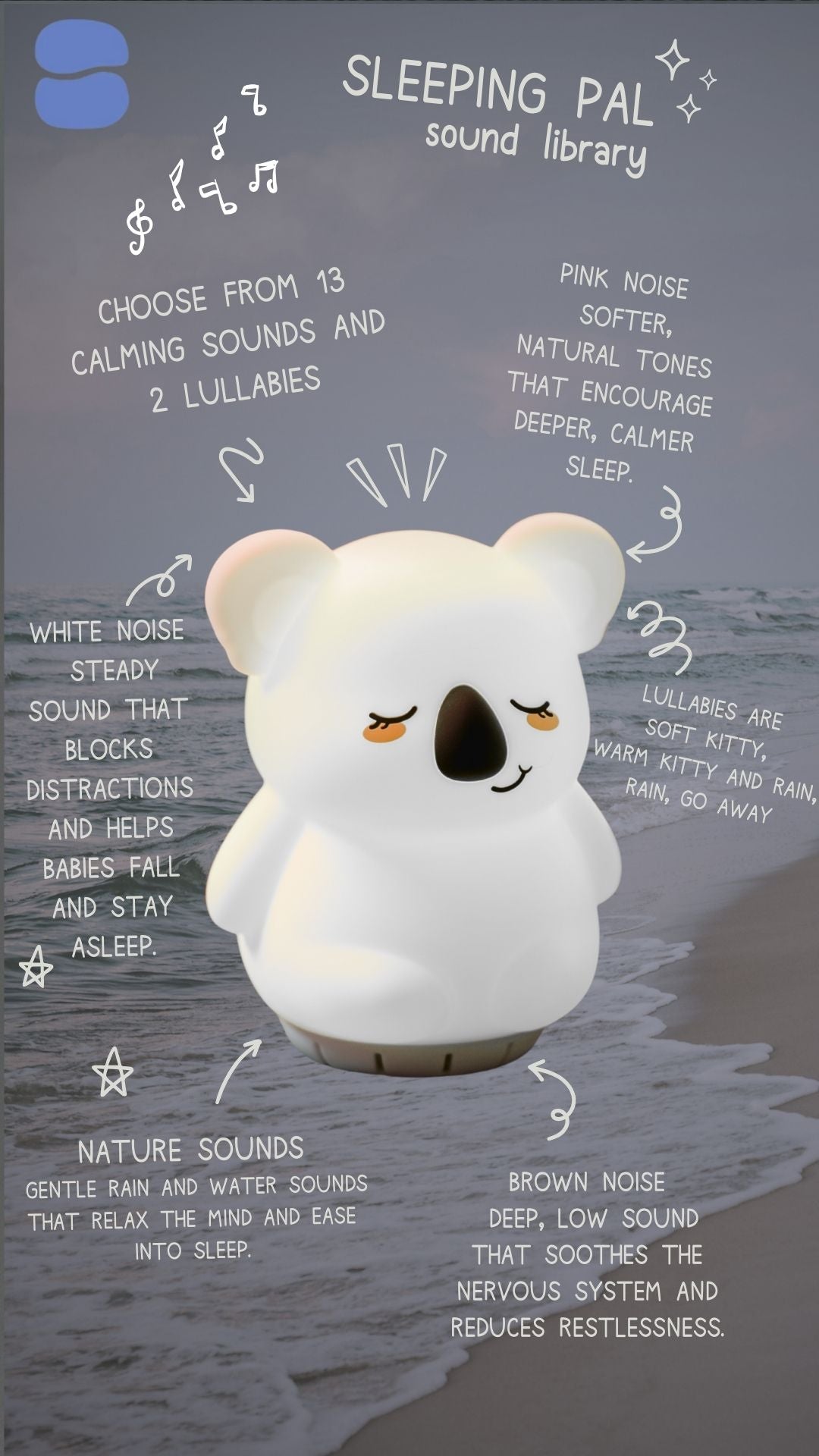 Sleeping Pal Night Light Sound Machine - 'Kyle' The Koala