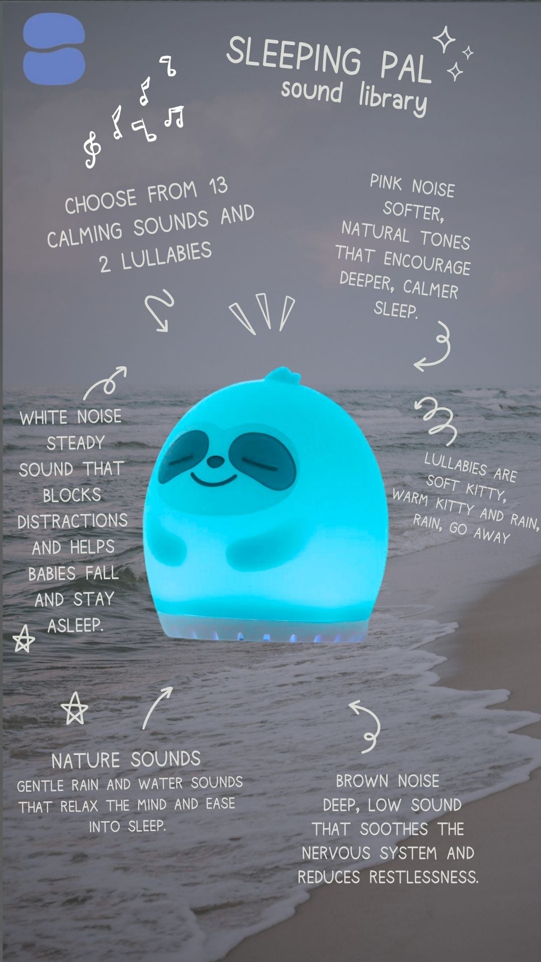 Sleeping Pal Mini Sound Machine - 'Sissy' The Sloth