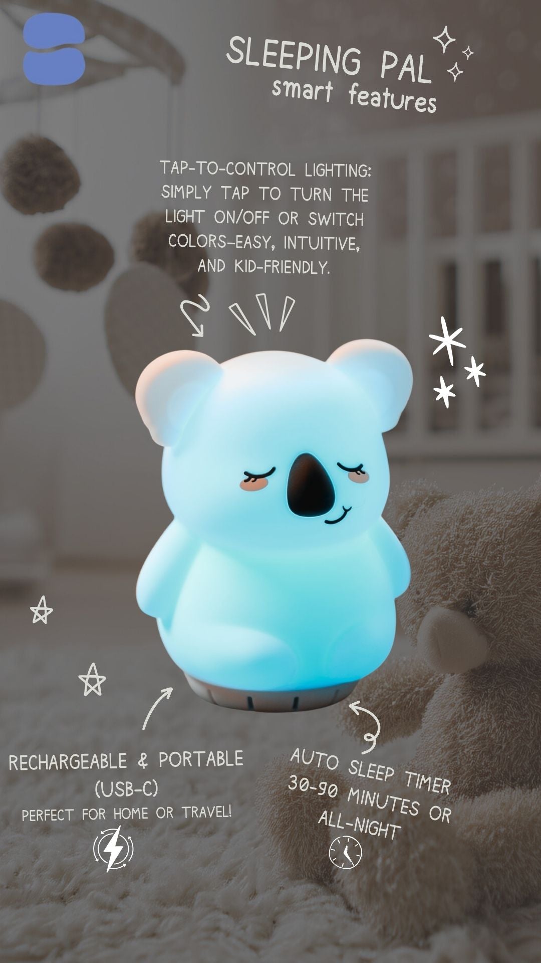 Sleeping Pal Night Light Sound Machine - 'Kyle' The Koala