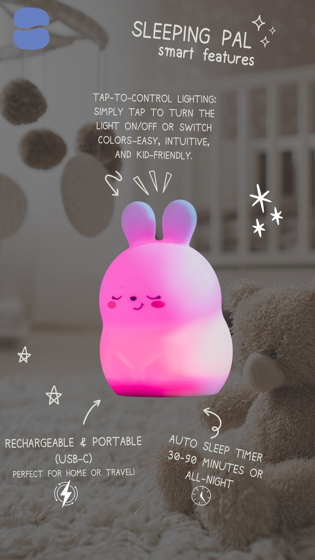 Sleeping Pal Night Light Sound Machine - 'Bonnie' The Bunny
